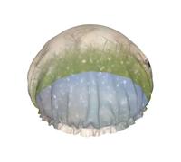 Bonnet de douche imperméable à bande élastique, bonnet de douche réutilisable à double couche pour femmes,Chiots Samoyèdes Chiens Blancs Famille Petit Samoyède