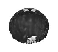 Bonnet de douche imperméable à bande élastique, bonnet de douche réutilisable à double couche pour femmes,Décoration murale loup forêt loup solitaire