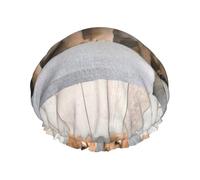 Bonnet de douche imperméable à bande élastique, bonnet de douche réutilisable à double couche pour femmes,Chiots Golden Retriever Chiens Labrador Chiens