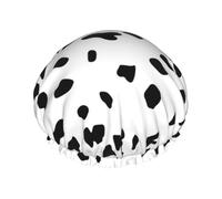 Bonnet de douche imperméable à bande élastique, bonnet de douche réutilisable à double couche pour femmes,Imprimé dalmatien