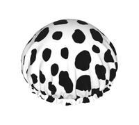 Bonnet de douche imperméable à bande élastique, bonnet de douche réutilisable à double couche pour femmes,Motif de chien dalmatien