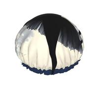 Bonnet de douche imperméable à double couche pour femme et homme - Ballet Girl Silhouette - Protection des cheveux pour le bain, masque facial, spa