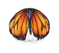 Bonnet de douche imperméable à double doublure, orné de magnifiques motifs d'ailes de papillon orange et noires.