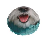 Bonnet de douche imperméable à double épaisseur avec imprimé adorable chien qui regarde par un trou