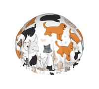 Bonnet de douche imperméable à motif floral pour chien de bétail - Double couche de protection pour cheveux longs/bouclés - Réutilisable et facile à transporter.