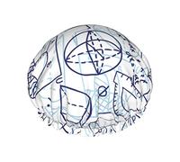 Bonnet de douche imperméable à motif mathématique sans couture, bonnet de bain élastique pour cheveux, protection de l'environnement, bonnet de bain pour cheveux, double couche imperméable.