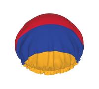 Bonnet de douche imperméable avec motif drapeau de l'Arménie pour homme et femme Réutilisable Léger