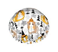 Bonnet de douche imperméable cochon d'Inde avec ourlet élastique Design réversible pour bonnet de douche pour toutes les longueurs de cheveux