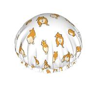 Bonnet de douche imperméable Corgi Butts, bonnet de bain élastique pour cheveux, protection de l'environnement, bonnet de bain pour cheveux, double couche imperméable
