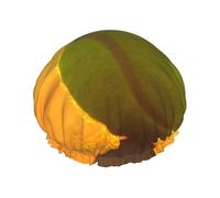 Bonnet de douche imperméable double couche élastique à motif balle de tennis, réutilisable