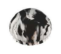 Bonnet de douche imperméable double couche imprimé dalmatien - Masque de bain réutilisable pour voyage, soins à domicile et routine beauté