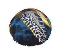 Bonnet de douche imperméable double couche imprimé tortue de mer - Masque de bain réutilisable pour voyage, soins à domicile et routine beauté