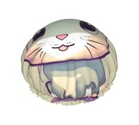 Bonnet de douche imperméable double couche - Joli petit lapin élastique réutilisable chapeau de protection des cheveux pour homme et femme