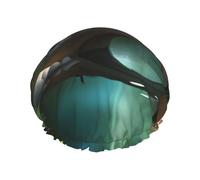 Bonnet de douche imperméable double couche - Little Bridge in the East Bonnet de douche élastique réutilisable pour homme et femme