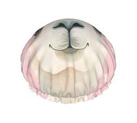 Bonnet de douche imperméable double couche motif lama avec couronne florale, bonnet réutilisable à bande élastique