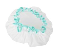 Bonnet de douche imperméable Double couche pour adulte, épais et élastique, pour prendre une douche ou dormir, blanc, Large (Grand diamètre 31cm)