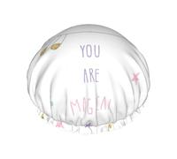 Bonnet de douche imperméable double couche pour femme - Léger, portable et réutilisable - Taille unique qui s'adapte à la plupart des formes de tête que vous êtes magique