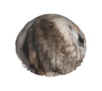 Bonnet de douche imperméable élastique double couche à motif loup sauvage, réutilisable