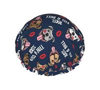Bonnet de douche imperméable en tissu mignon Pit Bull Dog, bonnet de bain élastique pour cheveux, protection de l'environnement, bonnet de bain pour cheveux, double couche imperméable