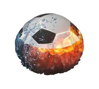 Bonnet de douche imperméable et élastique double couche avec ballon de football, réutilisable