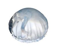 Bonnet de douche imperméable et élastique double couche White Horse In Winter, réutilisable
