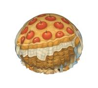 Bonnet de douche imperméable et réutilisable à double couche pour femme, motif famille d'écureuils et tarte aux fruits