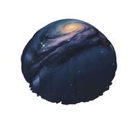 Bonnet de douche imperméable et réutilisable, léger et souple, motif galaxie, univers, voie lactée, grande taille, pour femmes et hommes