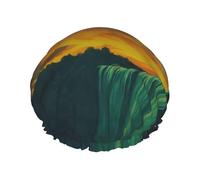 Bonnet de douche imperméable et réutilisable pour cheveux longs, double couche, pluie de météores et cascade