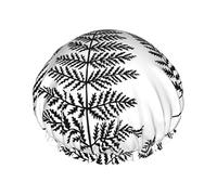 Bonnet de douche imperméable jumbo noir blanc fougère, bonnet de bain élastique bonnet de bain pour cheveux de protection de l'environnement, double couche imperméable bonnet de douche
