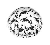 Bonnet de douche imperméable mignon baleines Orca, bonnet de bain élastique pour cheveux, protection de l'environnement, bonnet de bain pour cheveux, double couche imperméable.