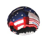 Bonnet de douche imperméable pour cheveux longs Motif camion patriotique 4 juillet