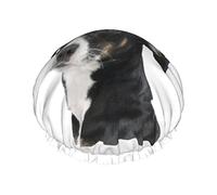 Bonnet de douche imperméable pour chien bâtard mignon, bonnet de bain élastique pour cheveux, protection de l'environnement, bonnet de bain pour cheveux, double couche imperméable.