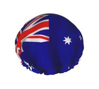 Bonnet de douche imperméable pour homme et femme avec imprimé drapeau australien, réutilisable, léger, souple