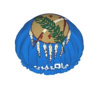 Bonnet de douche imperméable pour homme et femme avec imprimé drapeau de l'État de l'Oklahoma, réutilisable, léger
