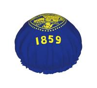 Bonnet de douche imperméable pour homme et femme avec imprimé drapeau de l'État de l'Oregon, réutilisable, léger