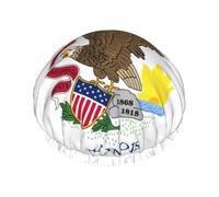Bonnet de douche imperméable pour homme et femme Motif drapeau de l'Illinois