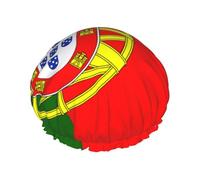 Bonnet de douche imperméable pour homme et femme Motif drapeau portugais