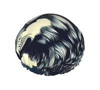 Bonnet de douche imperméable pour homme et femme Motif loup et lune nocturne