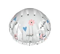 Bonnet de douche imperméable réutilisable avec imprimé alpaga, double couche élastique, grand bonnet de douche pour cheveux longs pour femmes