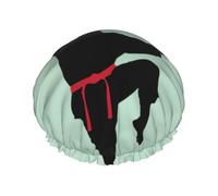 Bonnet de douche imperméable réutilisable et léger avec imprimé karaté pour homme et femme