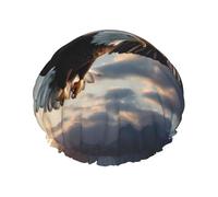 Bonnet de douche imprimé aigle féroce, réutilisable, spécialement conçu pour les cheveux longs des femmes, structure double couche, adapté pour le bain.