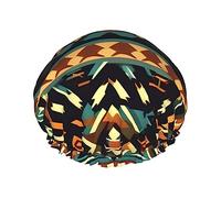 Bonnet de douche imprimé amérindien pour femme, léger, réutilisable, doux, double couche, étanche, étanche.