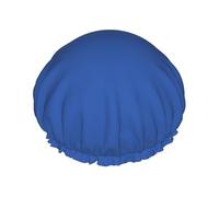 Bonnet de douche imprimé bleu outremer, réutilisable, double couche, essentiels de voyage pour hôtel, salon, taille unique
