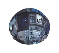 Bonnet de douche imprimé Cabin of the Future - Réutilisable, double couche, respirant, séchage rapide, parfait pour la maison, le spa, l'hôtel et les voyages