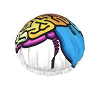Bonnet de douche imprimé cerveau gauche et droit, bonnet de douche pour femme, réutilisable, imperméable, séchage rapide