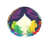 Bonnet de douche imprimé cerveau gauche et droit pour femme, léger, réutilisable, doux, double couche imperméable, étanche.