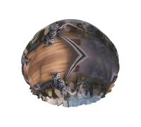 Bonnet de douche imprimé chat et tigre réfléchissant - Double couche respirante, sangle élastique réglable, durable, hôtel voyage essentiel