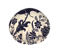 Bonnet de douche imprimé chauve-souris pour femme, léger, réutilisable, doux, double couche, étanche, étanche.