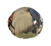 Bonnet de douche imprimé chevaux de course pour femme, léger, réutilisable, doux, double couche, étanche, étanche.
