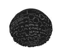 Bonnet de douche imprimé chimie scientifique abstrait - Double couche respirante, sangle élastique réglable, durable, hôtel voyage essentiel